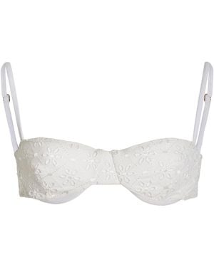 Juillet Exclusive Ingrid Broderie Anglaise Balconette Bikini Top - White