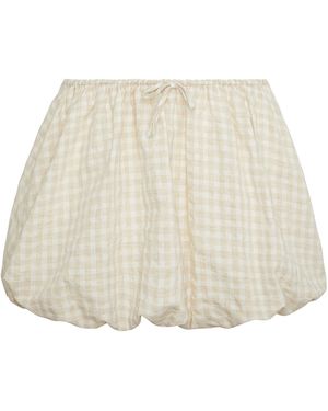 Onia Air Linen Bubble Mini Drawstring Skirt - Natural