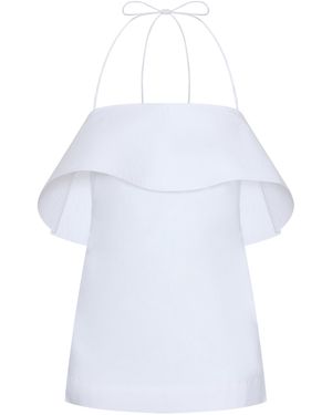 OSSOU Romi Foldover Cotton Top - White