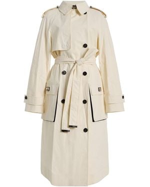 Ferragamo Coated Linen Trench Coat - Natural