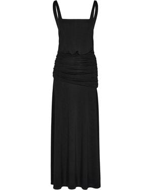 Johanna Ortiz Plant Of Joy Ruched Jersey Maxi Dress - Black