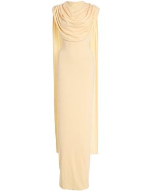 Maygel Coronel Batista Draped Jersey Maxi Dress - White