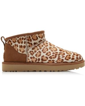 UGG Classic Ultra-Mini Cow Hair Boots - Brown