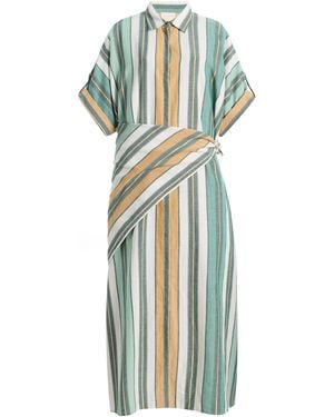 ILIO NEMA Melanie Caftan Cotton-Blend Midi Dress - Green