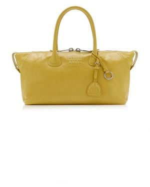 Miu Miu Leather Tote Bag - Yellow