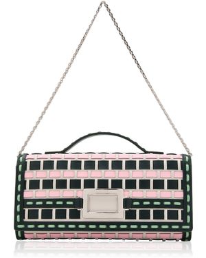 Roger Vivier Belle Vivier Leather Clutch - White