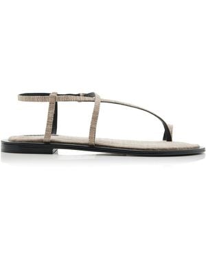A.Emery Reef Linen Sandals - White