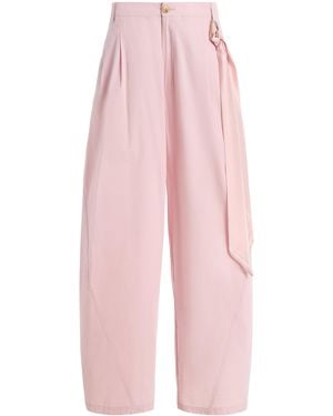 DARKPARK Phebe Cotton-Poplin Wide-Leg Trousers - Pink