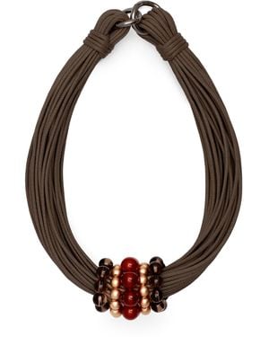 Le Sundial Exclusive Carnelian Sculptural Necklace - White