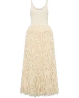 Gabriela Hearst Elianor Fringed Silk-Cashmere Maxi Dress - Natural