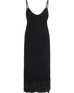 Jil Sander Exclusive Textured Cotton-blend Midi Dress - Black