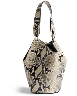 KHAITE Lotus Mini-Effect Leather Tote Bag - White