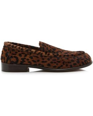 Hvoya Exclusive Bowie Leopard-print Pony Hair Loafers - Brown