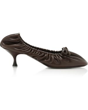 Herbert Levine Gather Around Leather Ballet Court Shoes - Black