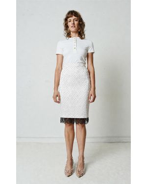 Franchise Layla Silk Midi Skirt - White