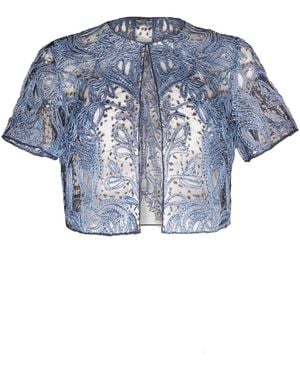 Naeem Khan Raffia Bolero - Blue