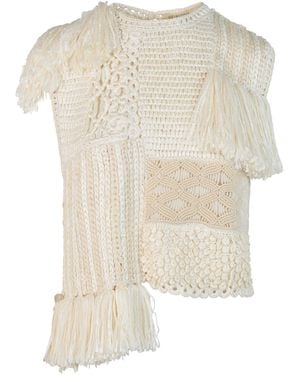Heirlome Quinn Knit Silk Top - White