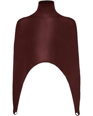 Alaïa Second-Skin Silk-Blend Tension Top - Brown