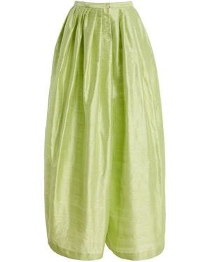 Rosie Assoulin Skant Silk Trousers - Green