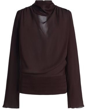Kallmeyer Thea Cummerbund Silk Charmeuse Top - Purple