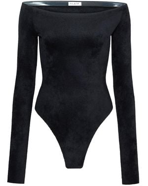 Alaïa Velvet Off-the-shoulder Bodysuit - Black