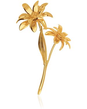 Oscar de la Renta Edelweiss Stem Brooch - Metallic