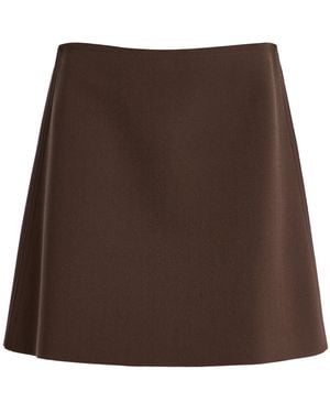 Birrot Exclusive Lay3 Crepe Mini Skirt - Brown