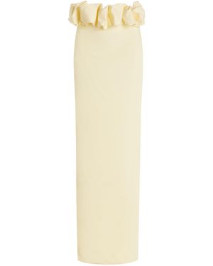 Maygel Coronel Halara Ruffled Jersey Maxi Skirt - White