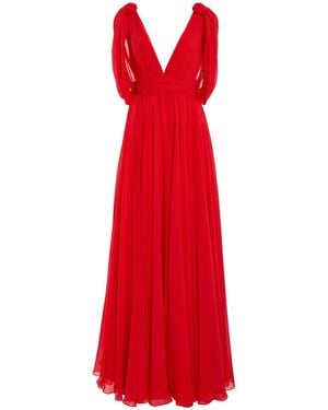Giambattista Valli Gathered Georgette Dress