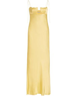 Anna October Tulip Satin Maxi Dress - Yellow