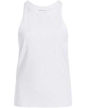 Another Tomorrow Racerback Stretch-Jersey Tank - White