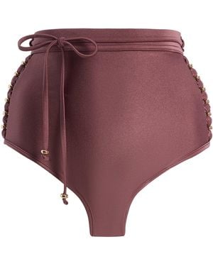 Zimmermann Aster Beaded High-Rise Bikini Bottom - Purple
