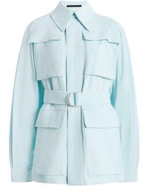 Wardrobe NYC Crepe Safari Jacket - Blue
