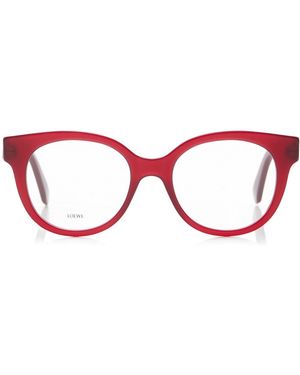 Loewe Round-Frame Acetate Glasses - Red