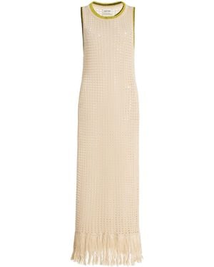 Escvdo Atuq Fringed Knit Maxi Dress - Natural