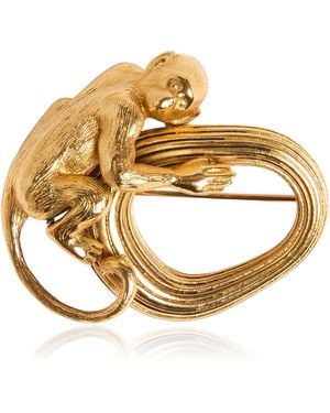 KHAITE Monkey 18K-Plated Brass Brooch - Metallic