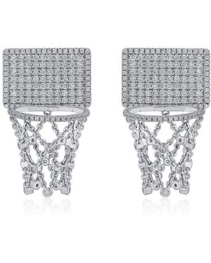 Ashna Mehta Basketball Hoop Earrings - White