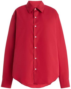 Comme Si La Classica Cotton-Poplin Shirt - Red