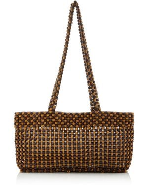 Cordera Exclusive La Isla Wood-Beaded Mini Bag - Brown