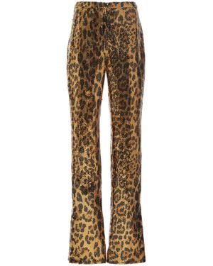 Rabanne Sequined Leopard Trousers - Natural