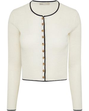 Onia Linen Rib Cardigan - White