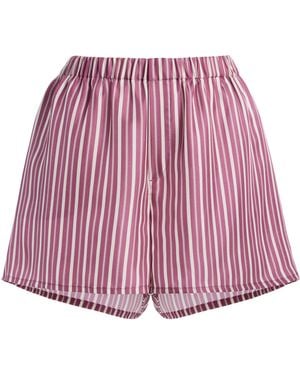 Asceno Franca Striped Silk Shorts - Pink