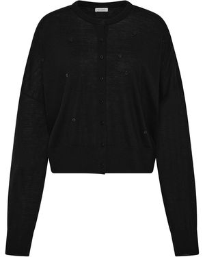 St. Agni Superfine Buttoned Merino Wool Cardigan - Black