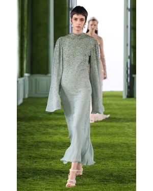 Georges Hobeika Crystal-embellished Chiffon Midi Dress - Green