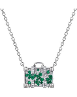 Nevernot Travel Small 14K Diamond And Emerald Necklace - Blue