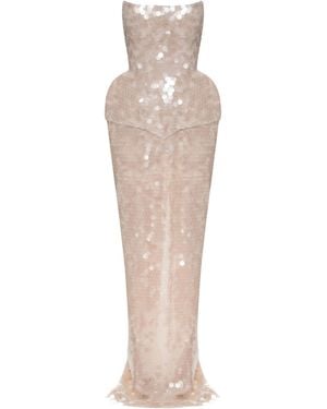 BALYKINA Muna Sequined Maxi Dress - Natural