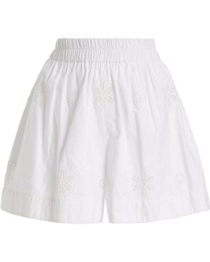 Merlette Antibes Eyelet Cotton Shorts - White