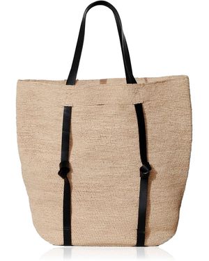Janessa Leone Tanner Straw Tote Bag - Natural