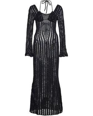 Akoia Swim Exclusive Crocheted Cotton Maxi Dress - Black