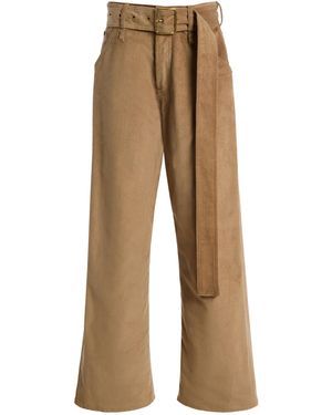 DARKPARK Dalila Belted Corduroy Wide-Leg Trousers - Natural